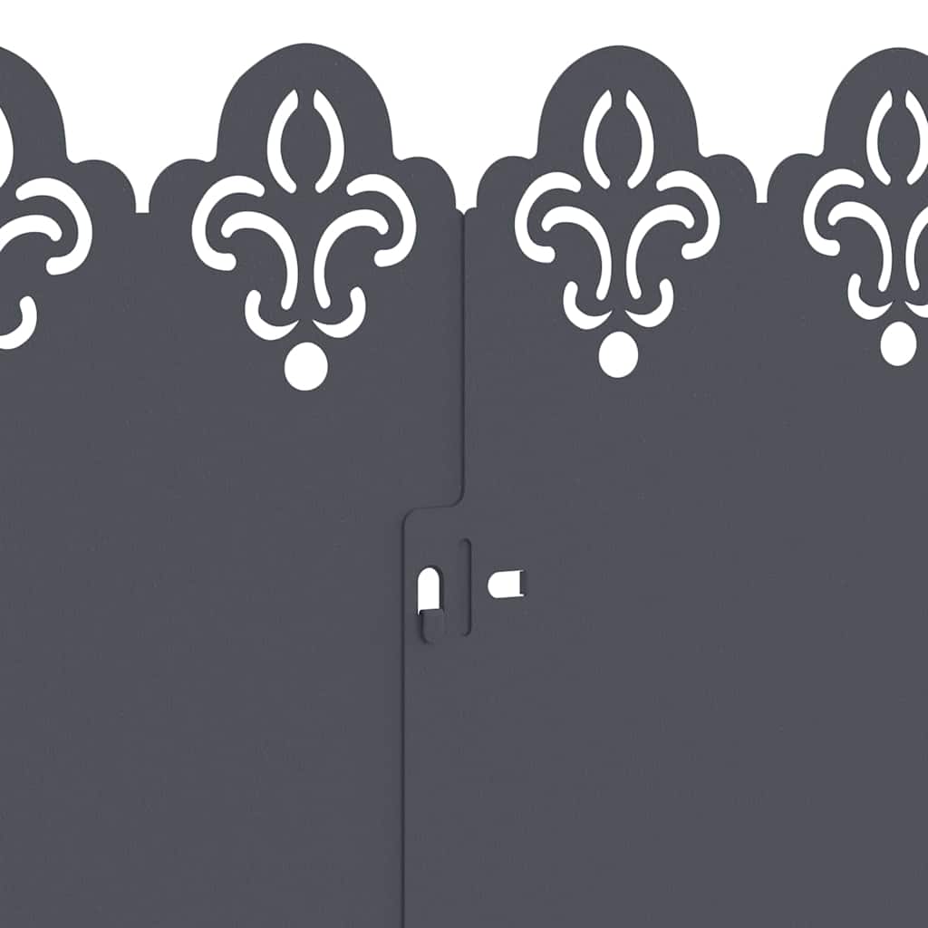 Bordure per prato 10 pcs Antracite 103 x 22 cm Acciaio