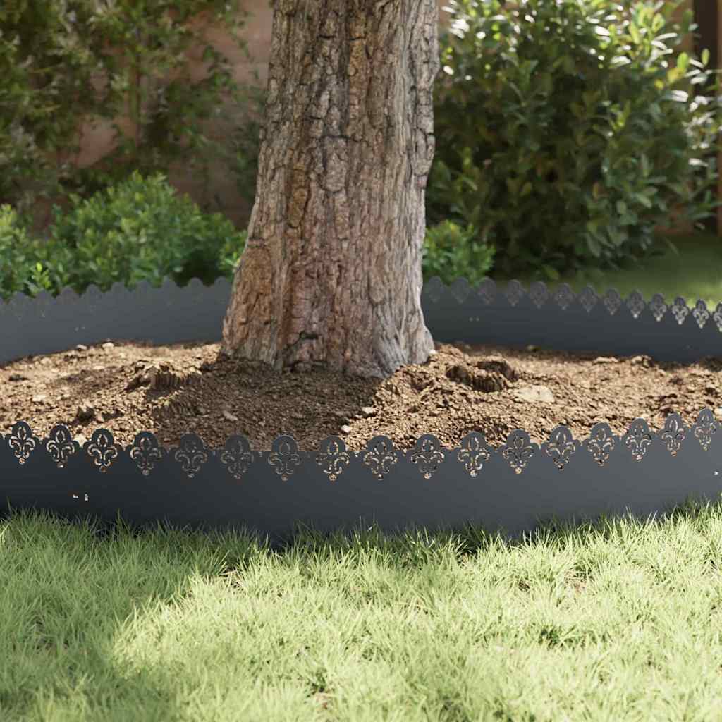 Bordure per prato 10 pcs Antracite 103 x 22 cm Acciaio
