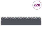 Bordure per prato 20 pezzi antracite acciaio 103 x 22 cm