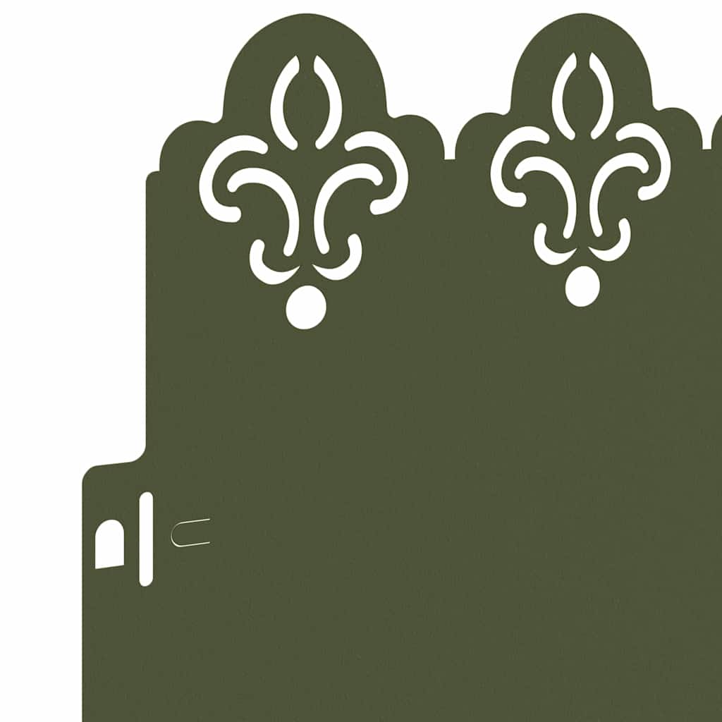 Bordure per prato 10 pezzi Verde oliva 103 x 0,05 x 22 cm Acciaio