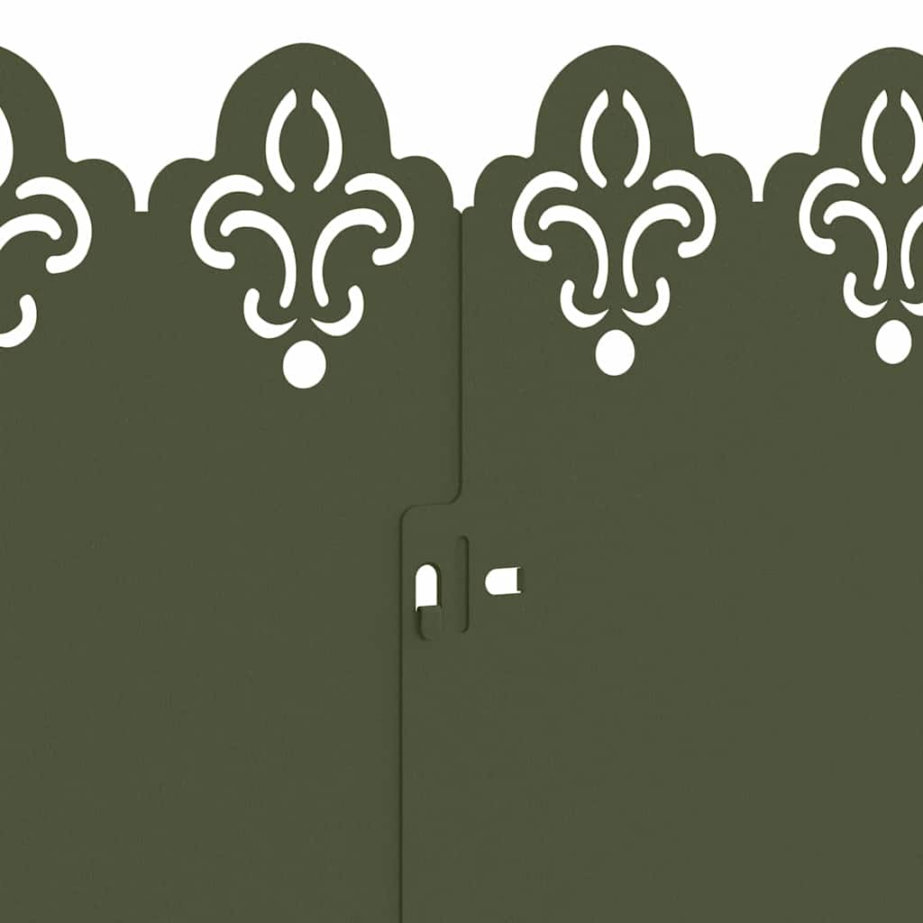 Bordure per prato 10 pezzi Verde oliva 103 x 0,05 x 22 cm Acciaio