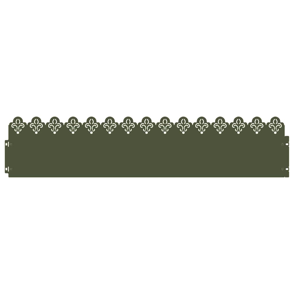 Bordure per prato 30 pz Verde oliva 103 x 0,05 x 22 cm Acciaio