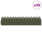 Bordure per prato 30 pz Verde oliva 103 x 0,05 x 22 cm Acciaio