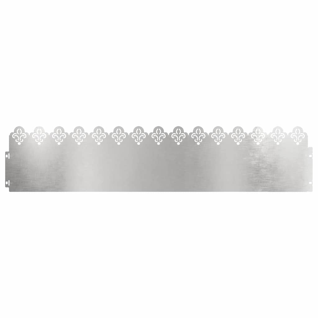 Bordure per prato in acciaio inossidabile 10 pz Argento 103 x 0,05 x 22 cm