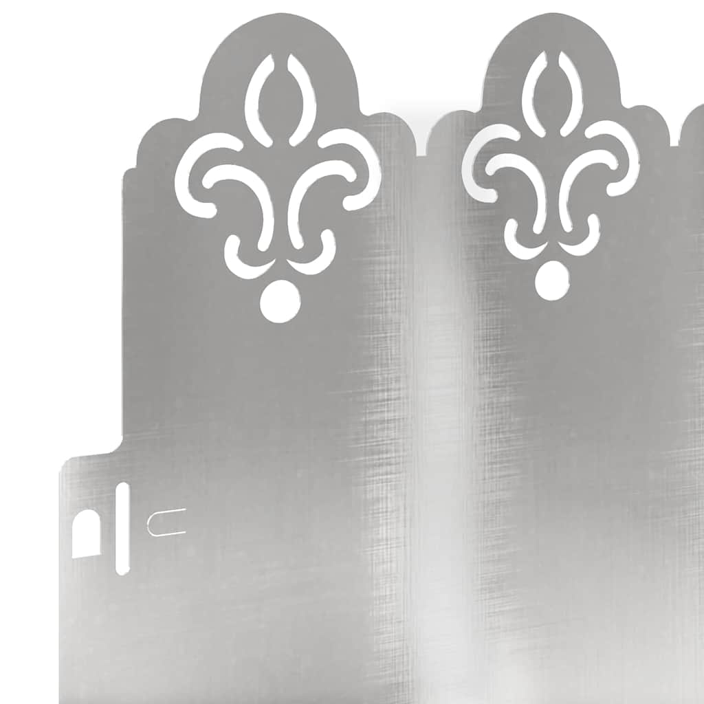Bordure per prato in acciaio inossidabile 20 pezzi Argento 103 x 22 cm