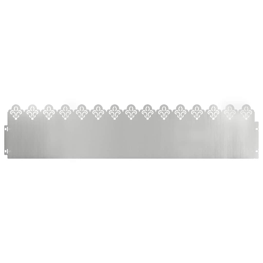 Bordure per prato 10 pezzi Argento 103 x 0,05 x 22 cm