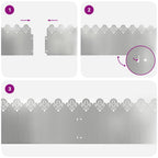 Bordure per prato in acciaio zincato 20 pezzi argento 103 x 22 cm