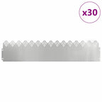 Bordure per prato 30 pezzi argento 103 x 0,05 x 22 cm acciaio zincato