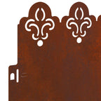 Bordure per prato 10 pezzi acciaio ruggine 103 x 22 cm