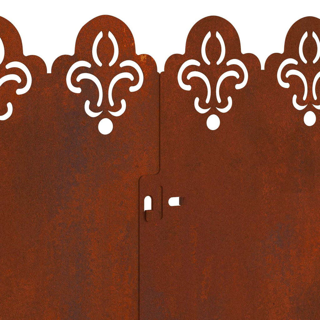 Bordure per prato 10 pezzi acciaio ruggine 103 x 22 cm