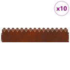 Bordure per prato 10 pezzi acciaio ruggine 103 x 22 cm