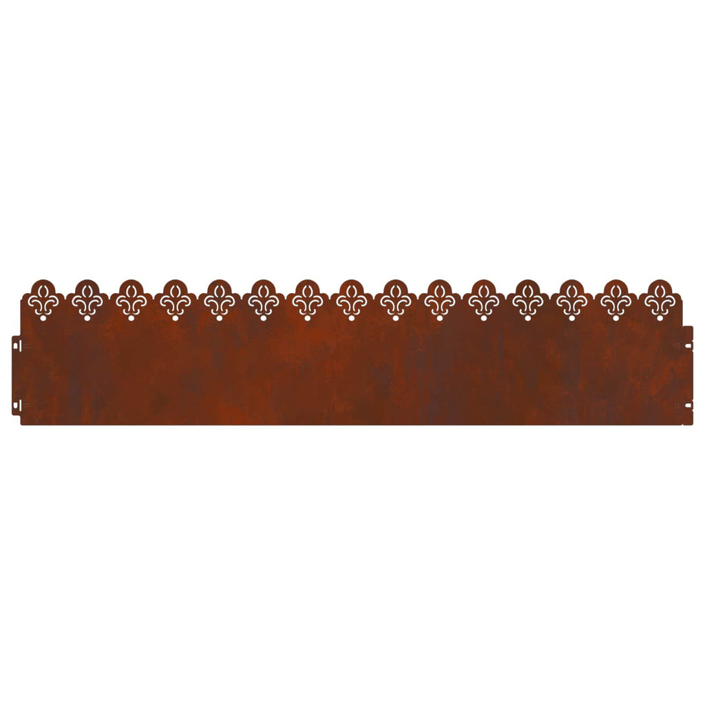 Bordure per prato 20 pz Ruggine 103 x 0,05 x 22 cm Acciaio