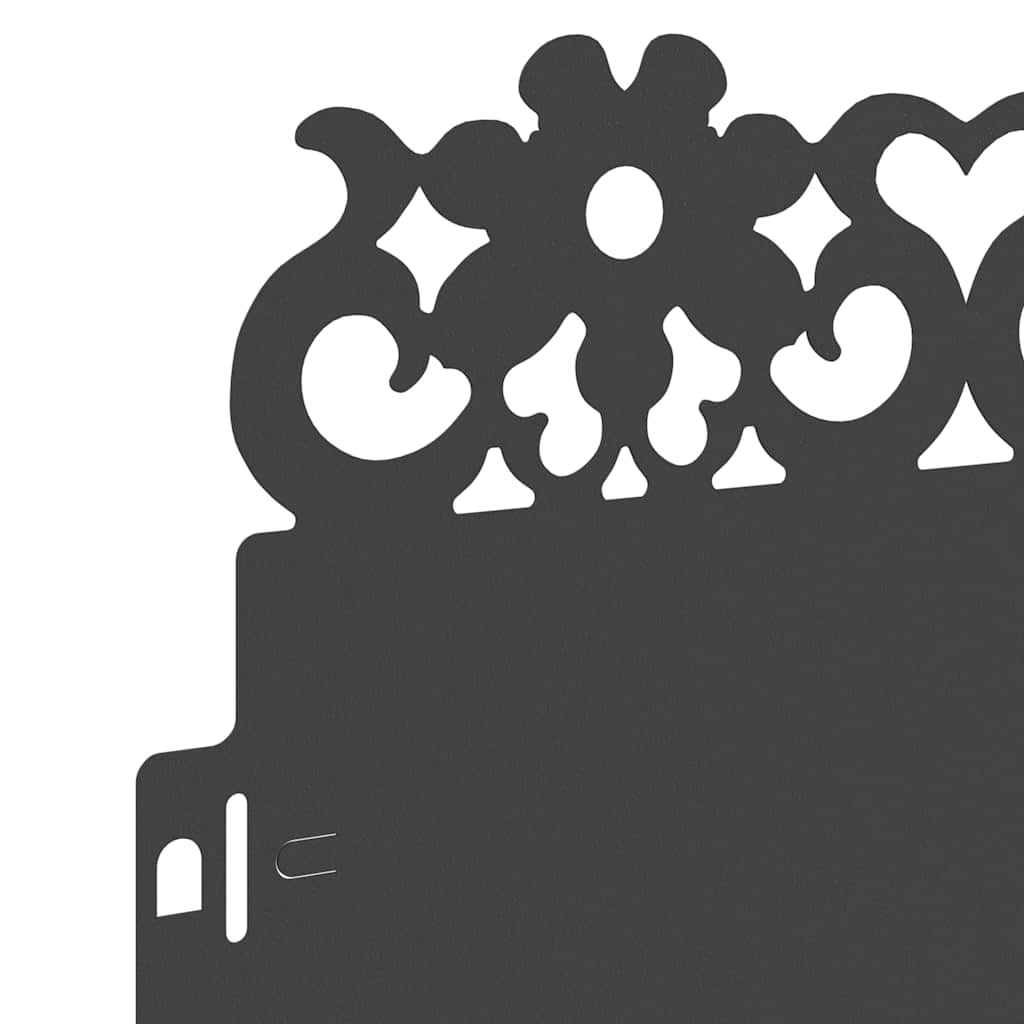 Bordure per prato 10 pz Nero 103 x 0,05 x 22 cm Acciaio