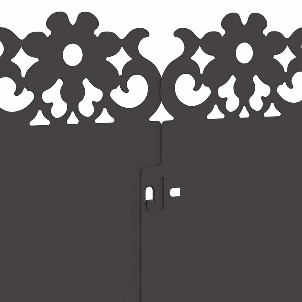 Bordure per prato 10 pz Nero 103 x 0,05 x 22 cm Acciaio
