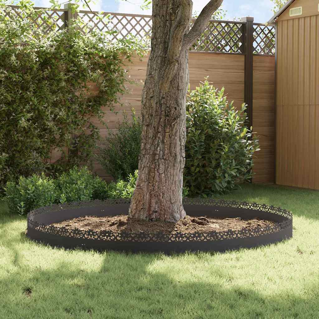 Bordure per prato 10 pz Nero 103 x 0,05 x 22 cm Acciaio