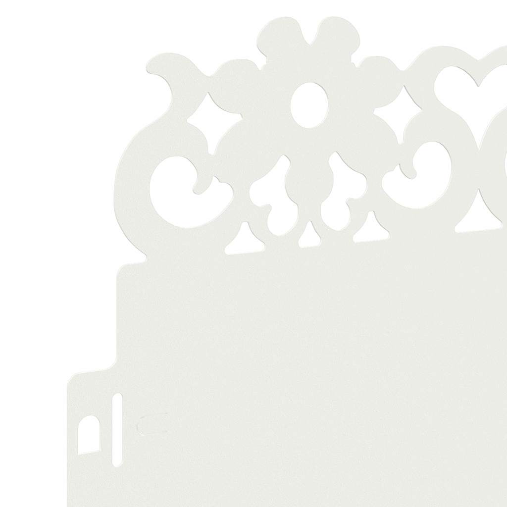 Bordure per prato 20 pz Bianco 103 x 22 cm Acciaio
