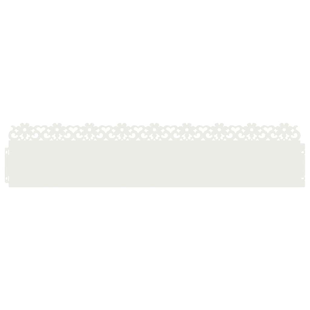 Bordure per prato 20 pz Bianco 103 x 22 cm Acciaio