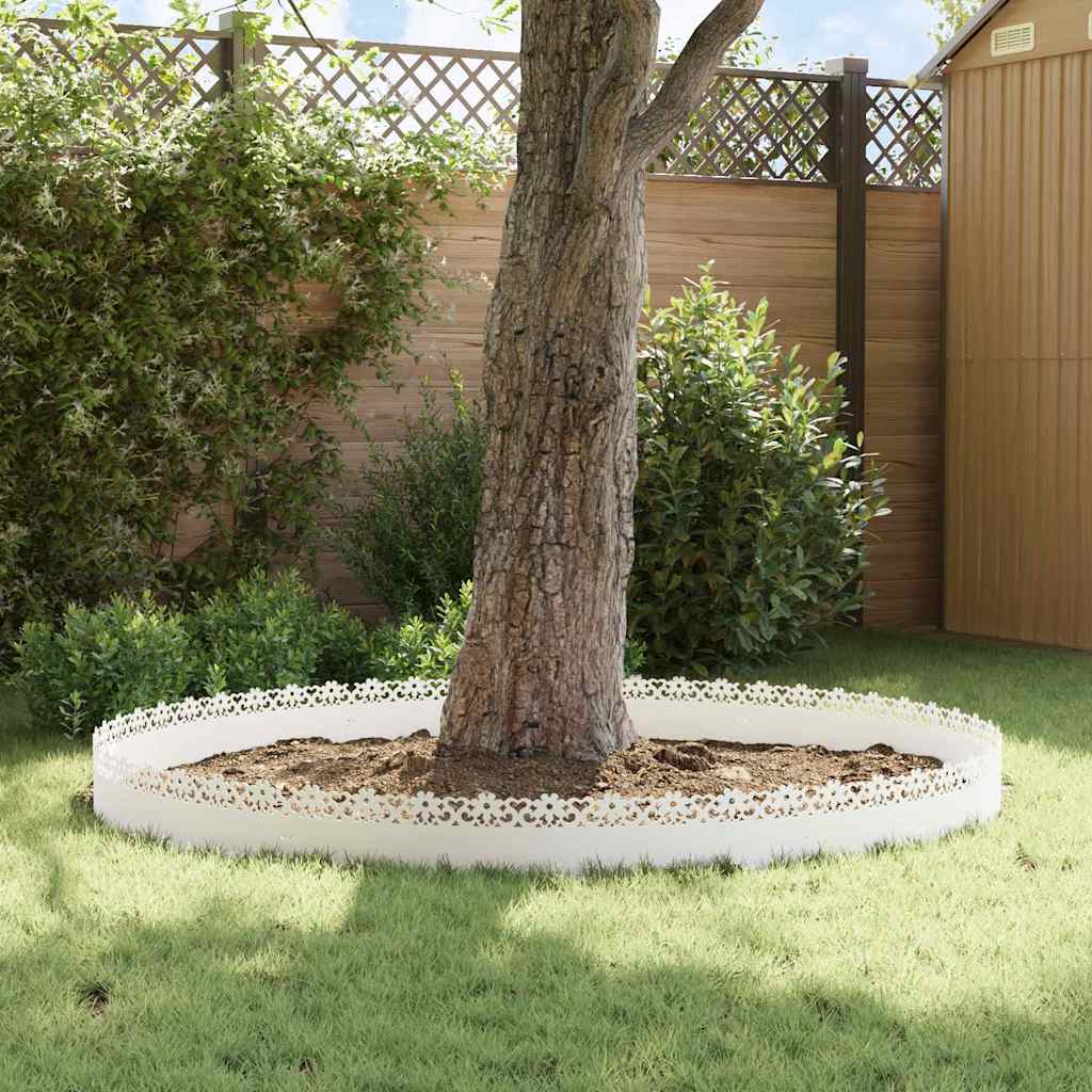 Bordure per prato 30 pezzi bianco 103 x 0,05 x 22 cm acciaio