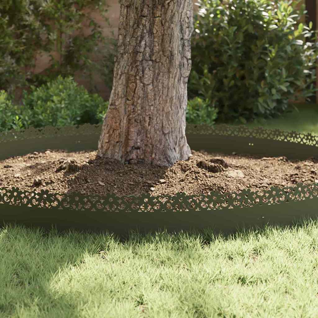 Bordure per prato 20 pezzi Verde oliva 103 x 0,05 x 22 cm Acciaio