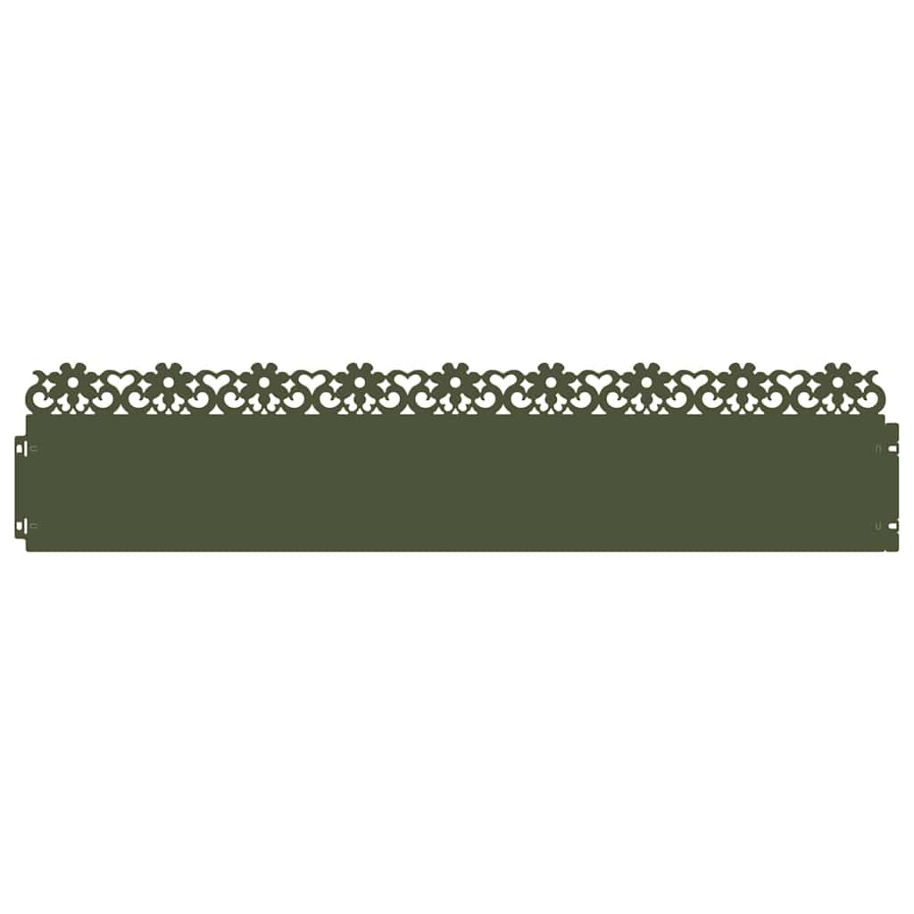 Bordure per prato 20 pezzi Verde oliva 103 x 0,05 x 22 cm Acciaio