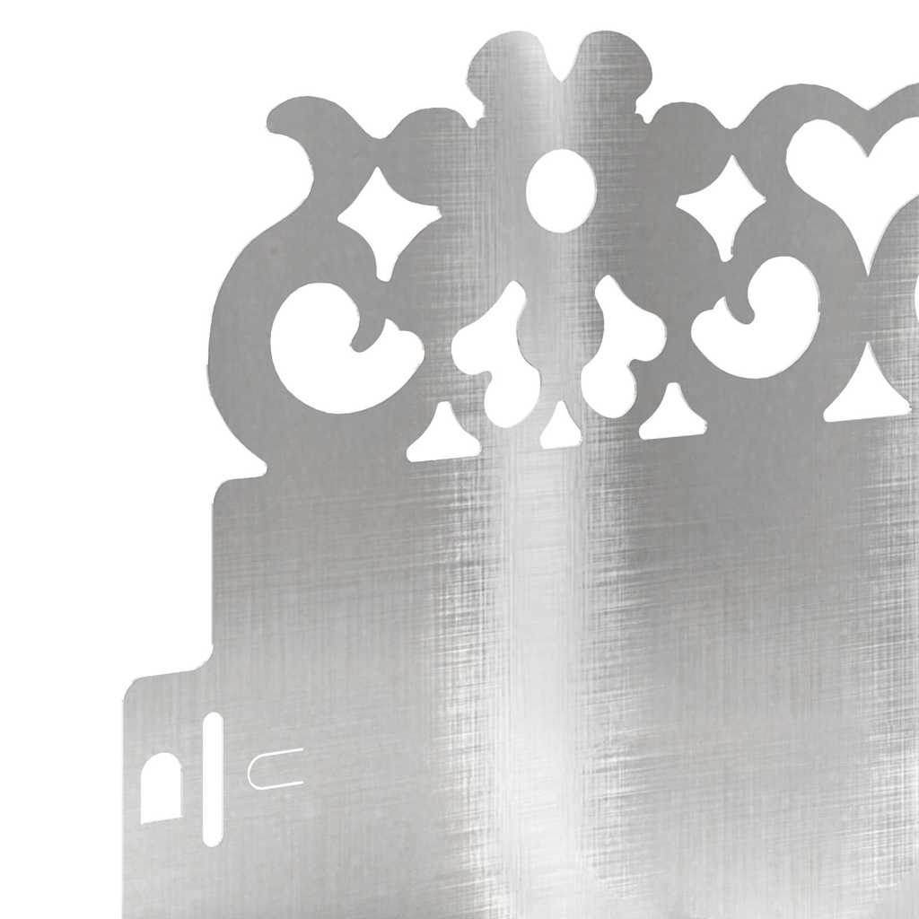 Bordure per prato 10 pezzi acciaio inossidabile argento 103 x 22 cm