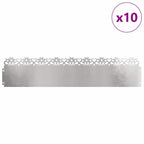 Bordure per prato 10 pezzi acciaio inossidabile argento 103 x 22 cm