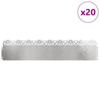 Bordure per prato in acciaio inossidabile 20 pezzi Argento 103 x 0,05 x 22 cm