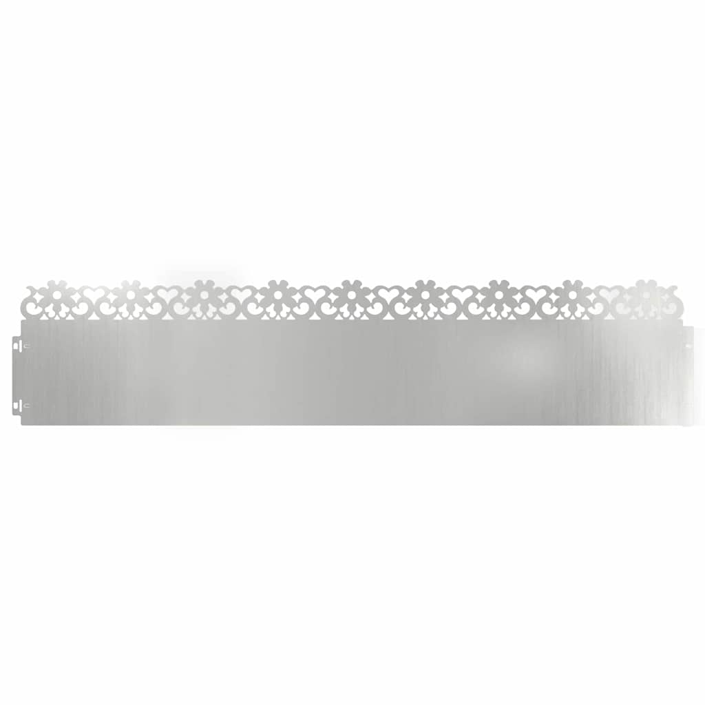 Bordure per prato in acciaio zincato 20 pezzi Argento 103 x 22 cm