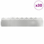 Bordure per prato 30 pezzi Argento 103 x 22 cm Acciaio zincato