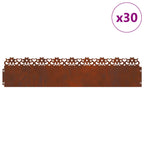 Bordure per prato 30 pezzi Ruggine 103 x 0,05 x 22 cm