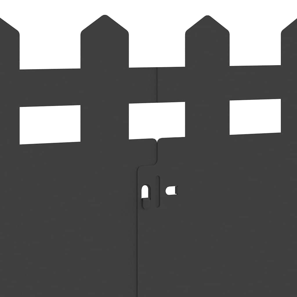 Bordure per prato 20 pezzi Nero 103 x 22 cm Acciaio