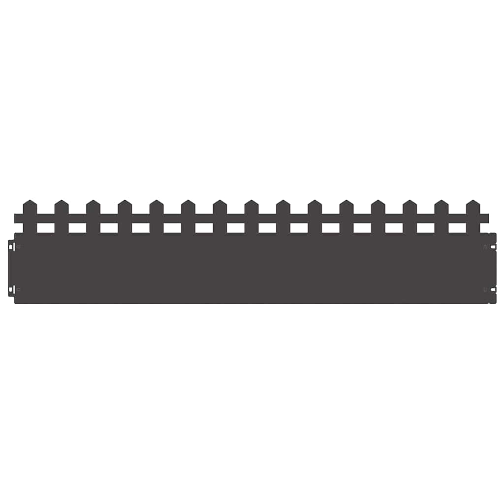 Bordure per prato 20 pezzi Nero 103 x 22 cm Acciaio