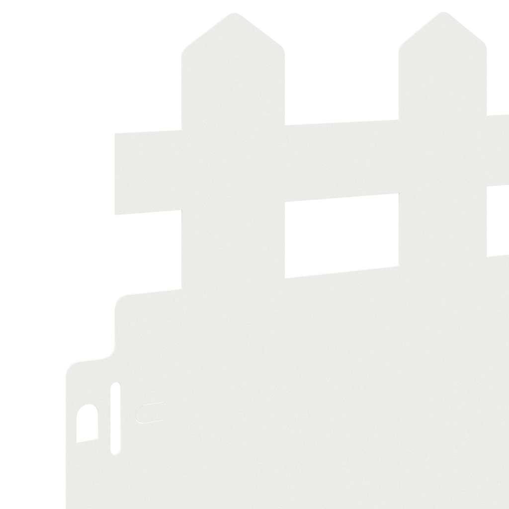 Bordure per prato 10 pz Bianco 103 x 0,05 x 22 cm Acciaio