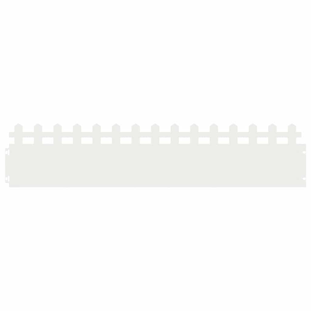 Bordure per prato 10 pz Bianco 103 x 0,05 x 22 cm Acciaio