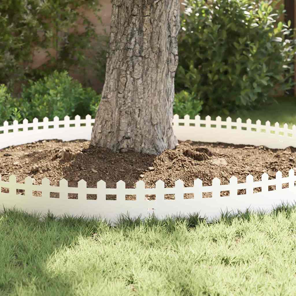 Bordure per prato 20 pezzi Bianco 103 x 0,05 x 22 cm Acciaio