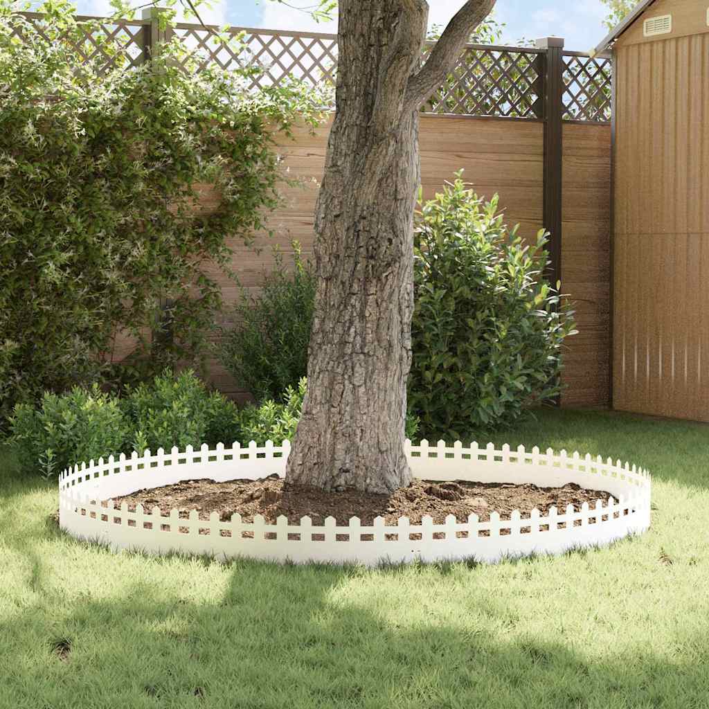 Bordure per prato 20 pezzi Bianco 103 x 0,05 x 22 cm Acciaio