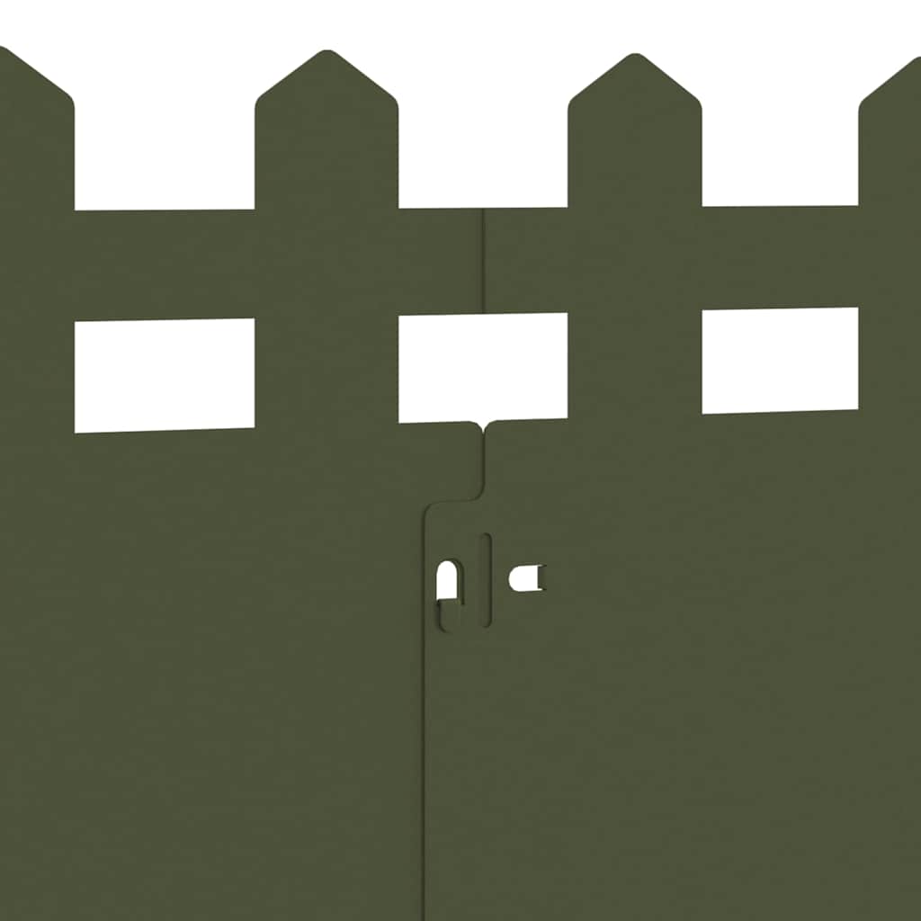 Bordure per prato 30 pcs Verde oliva 103 x 0,05 x 22 cm Acciaio