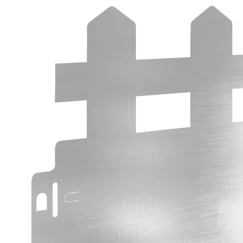 Bordure per prato in acciaio inossidabile 20 pezzi Argento 103 x 0,05 x 22 cm