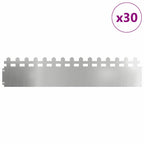 Bordure per prato 30 pezzi Argento 103 x 0,05 x 22 cm