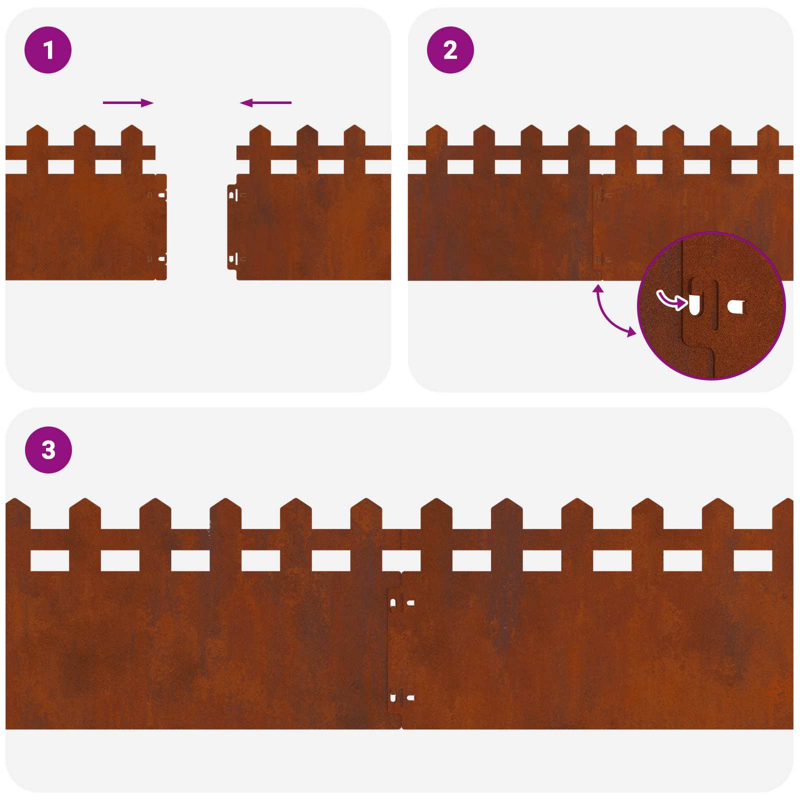 Bordure per prato 10 pcs Ruggine 103 x 0,05 x 22 cm