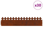 Bordure per prato 30 pz Ruggine 103 x 0,05 x 22 cm Acciaio