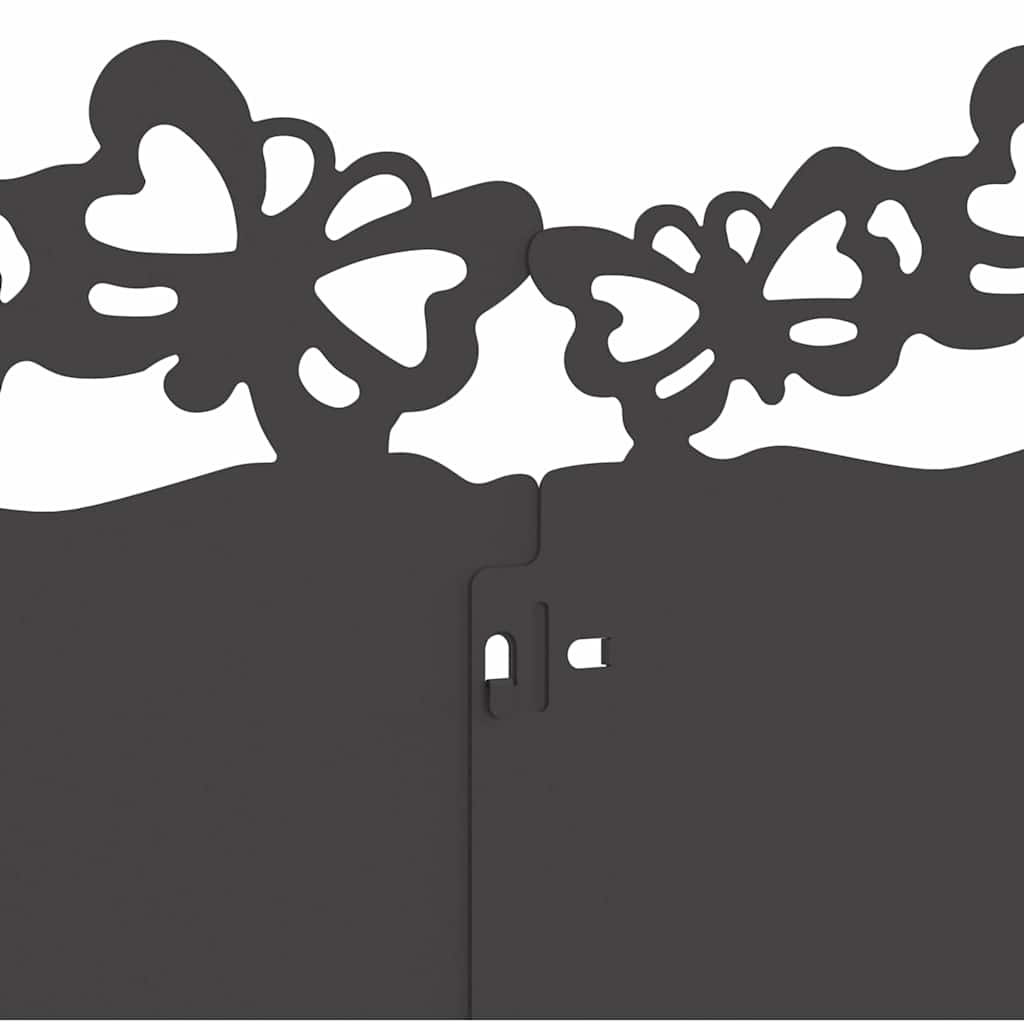 Bordure per prato 10 pezzi Nero 103 x 0,05 x 22 cm Acciaio