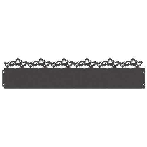 Bordure per prato 10 pezzi Nero 103 x 0,05 x 22 cm Acciaio