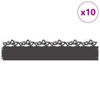 Bordure per prato 10 pezzi Nero 103 x 0,05 x 22 cm Acciaio