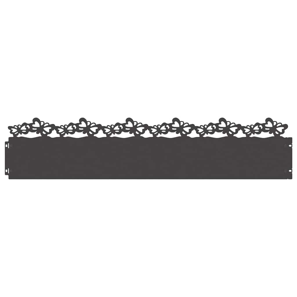 Bordure per prato 20 pezzi Nero 103 x 0,05 x 22 cm Acciaio