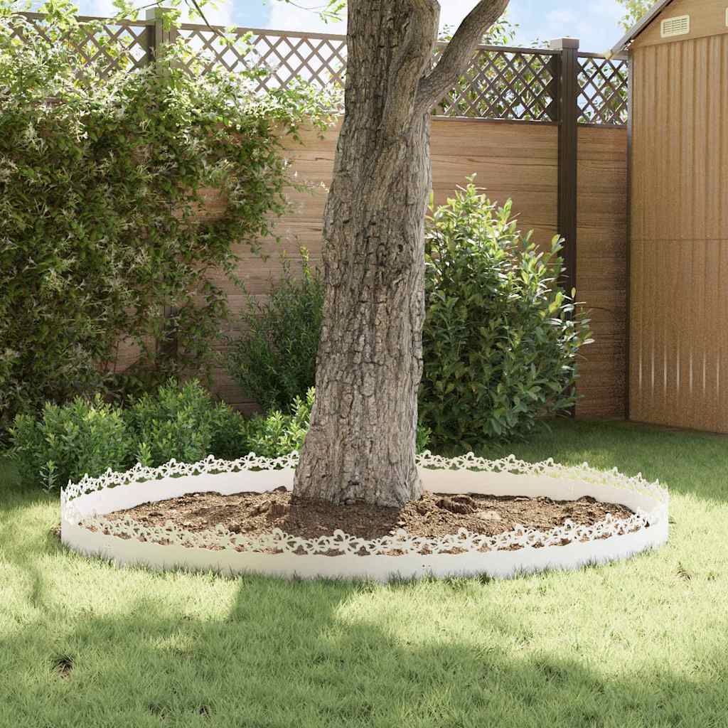 Bordure per prato 10 pezzi Bianco 103 x 0,05 x 22 cm Acciaio