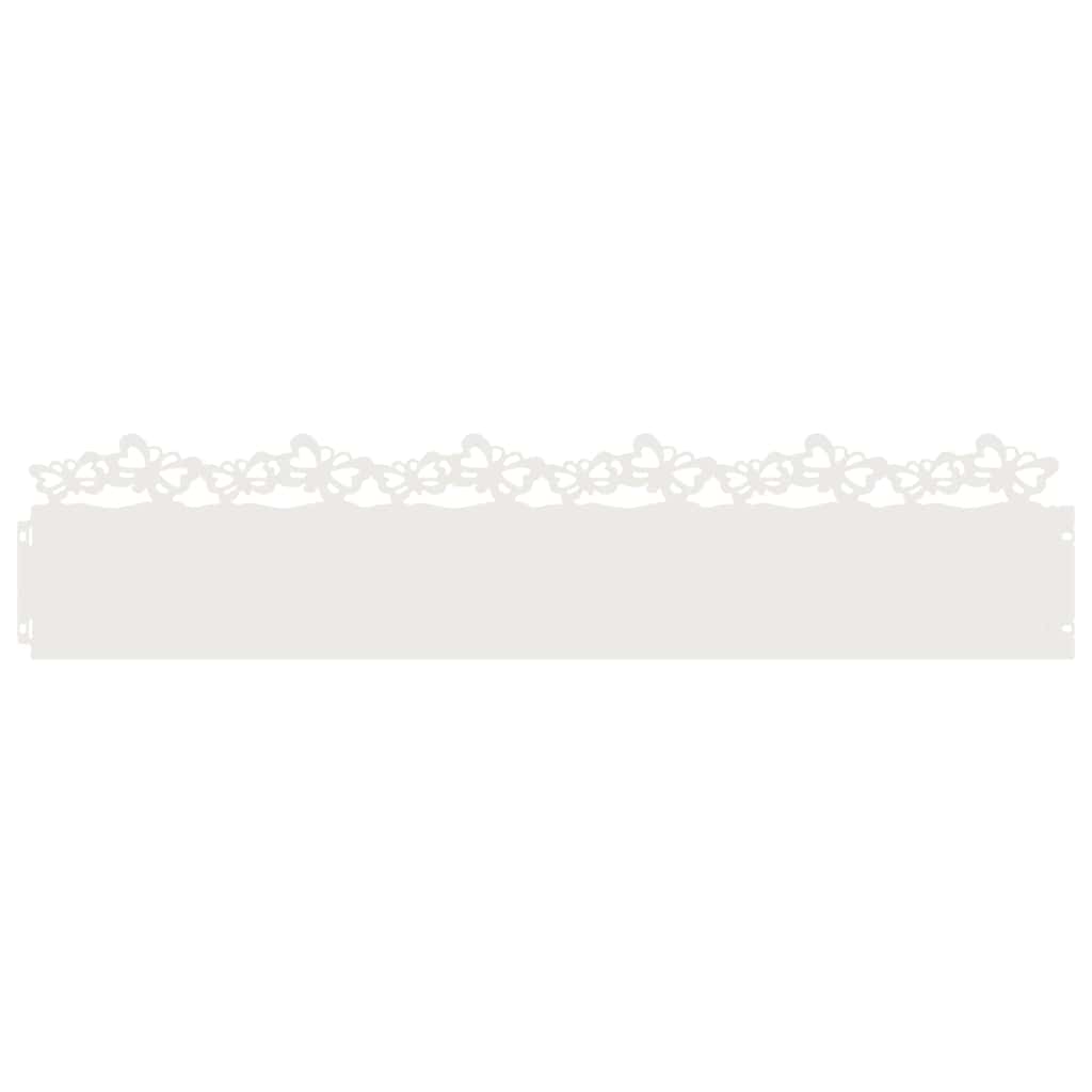 Bordure per prato 10 pezzi Bianco 103 x 0,05 x 22 cm Acciaio