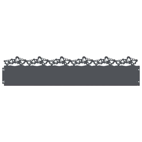 Bordure per prato 30 pezzi antracite 103 x 0,05 x 22 cm acciaio