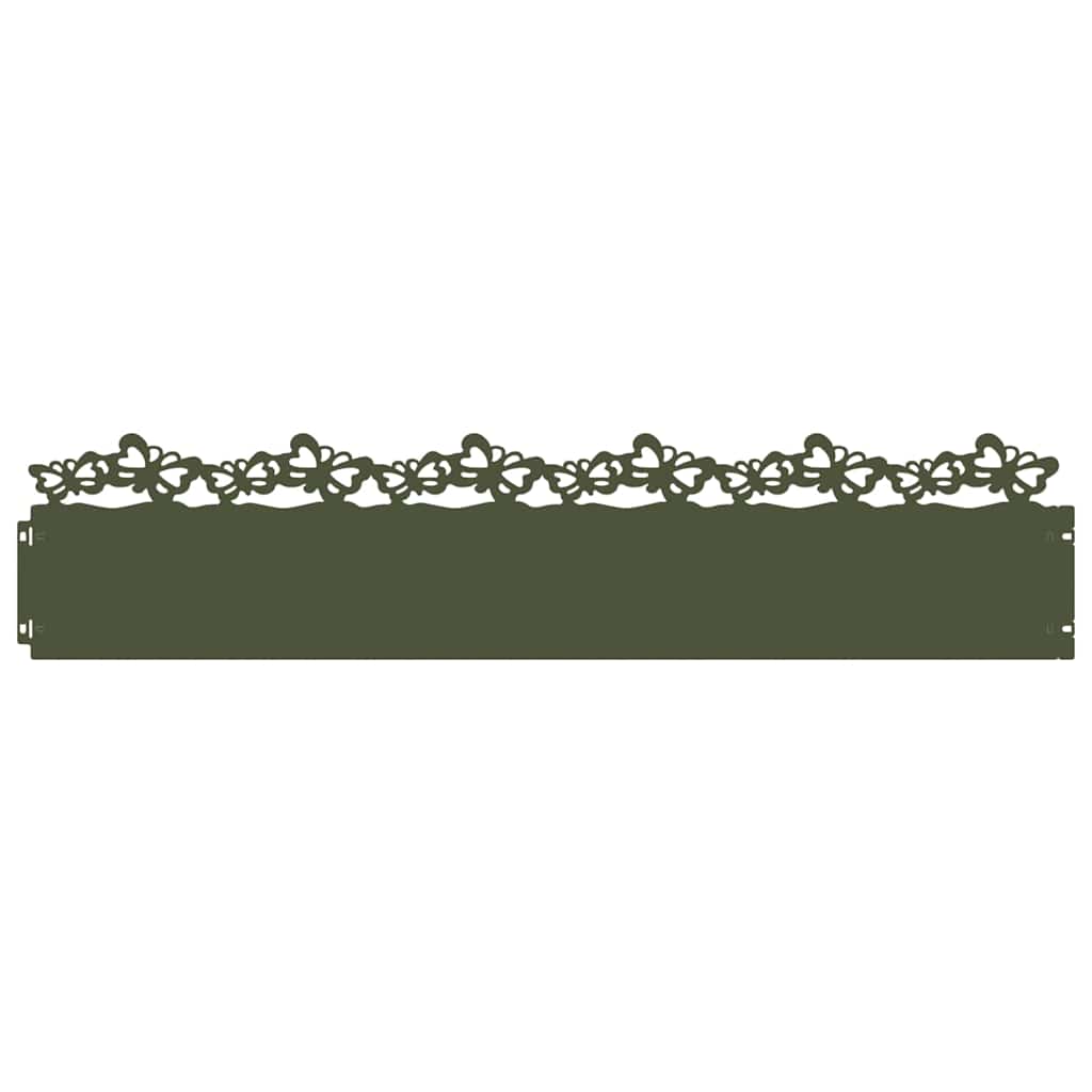 Bordure per prato 20 pezzi Verde oliva 103 x 0,05 x 22 cm Acciaio