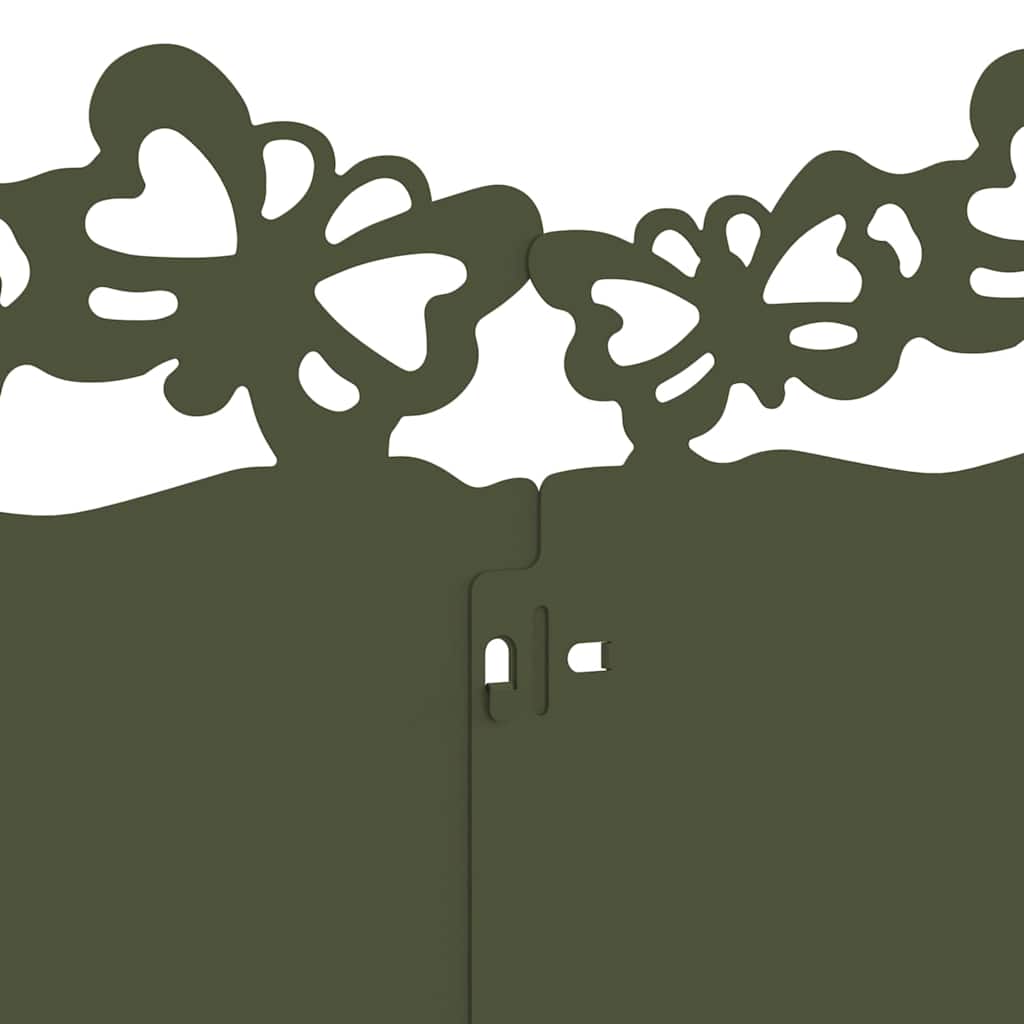 Bordure per prato 30 pezzi Verde oliva 103 x 22 cm Acciaio